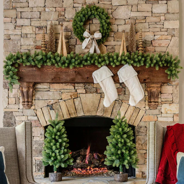 Royal Fir Collection 4-Piece Set with Warm White LED Lights (Battery P | King of Christmas