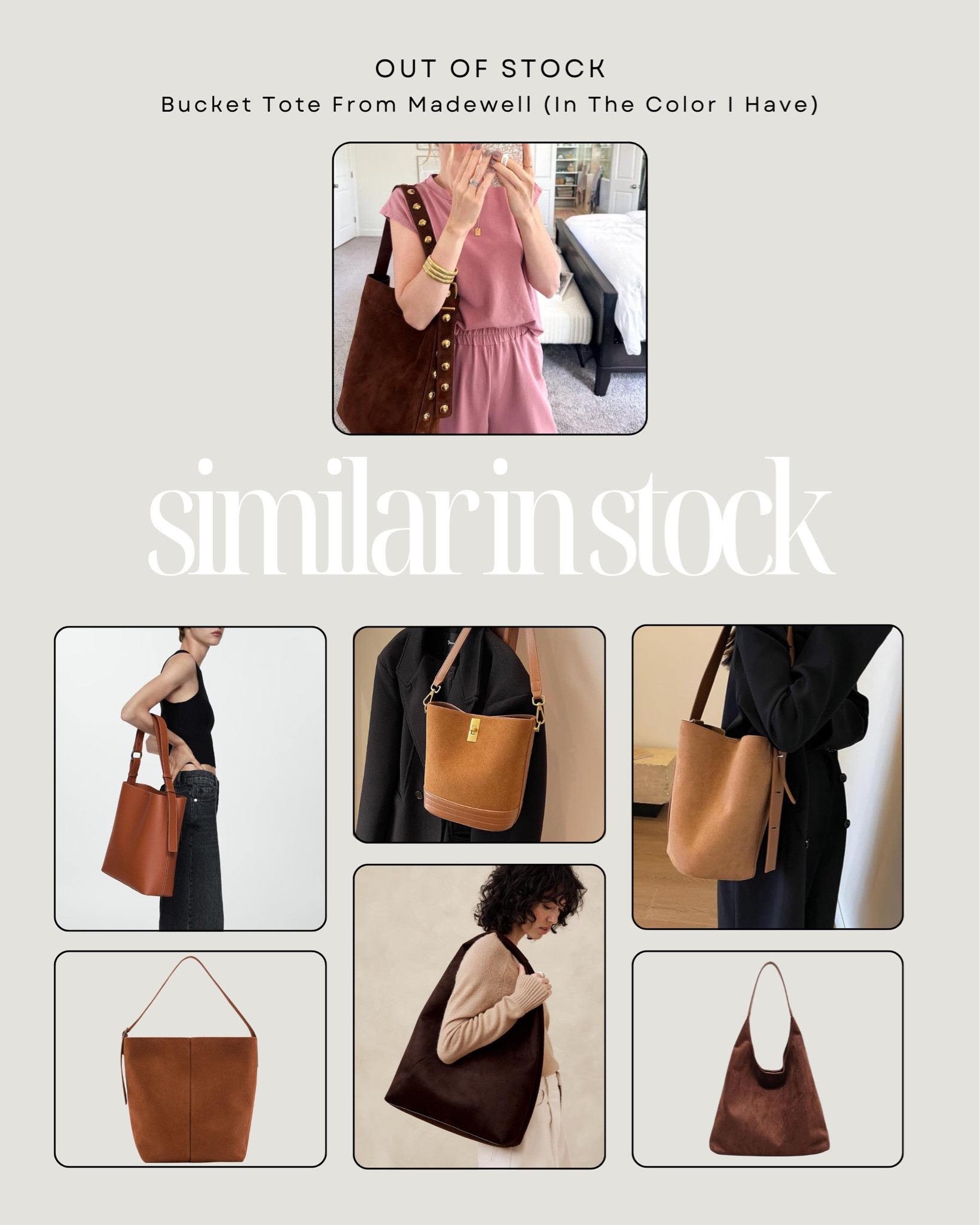 Similar in Stock: Bucket Tote 

#LTKFindsUnder50 #LTKItBag