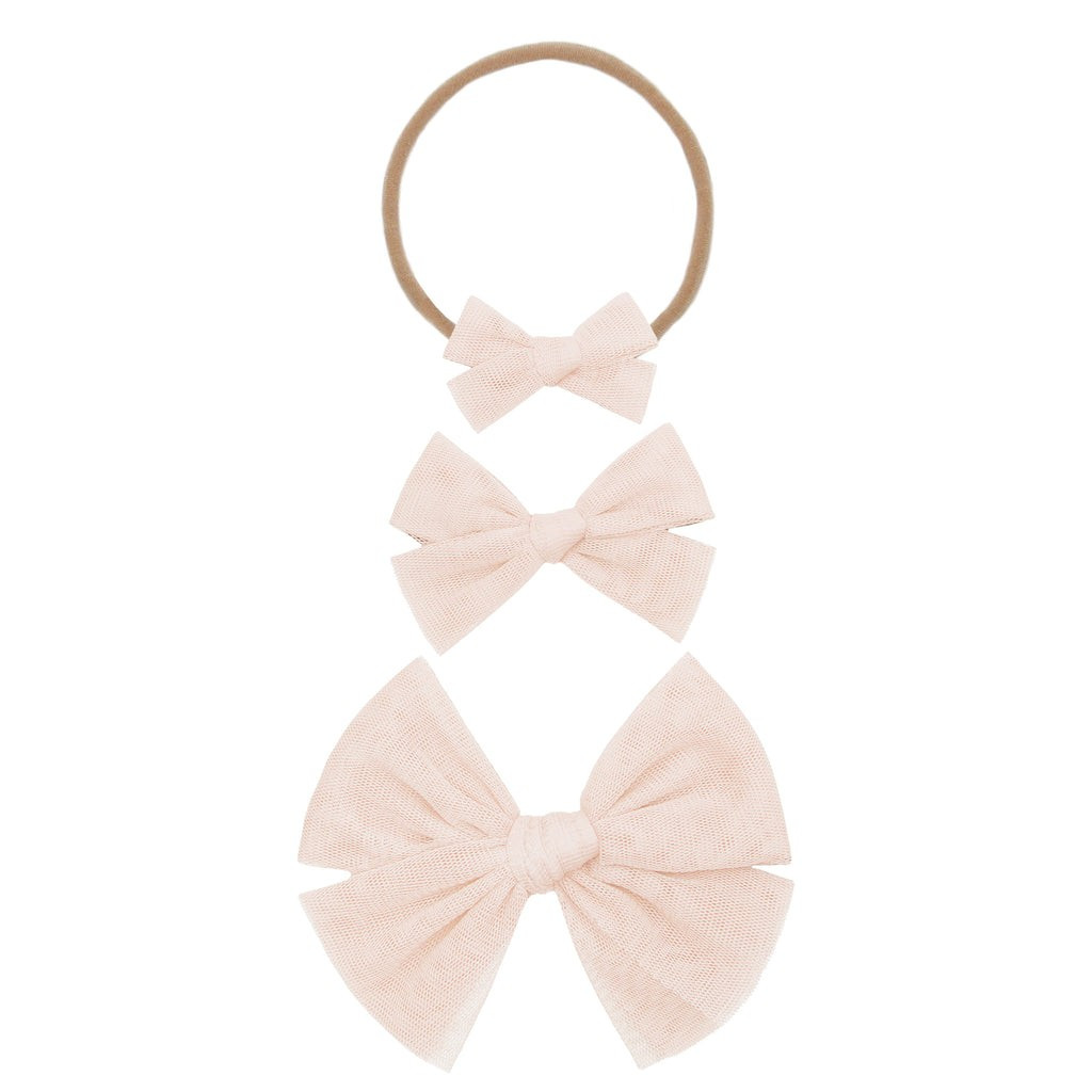 Tulle - Blush Bow Headband | Lou Lou & Company
