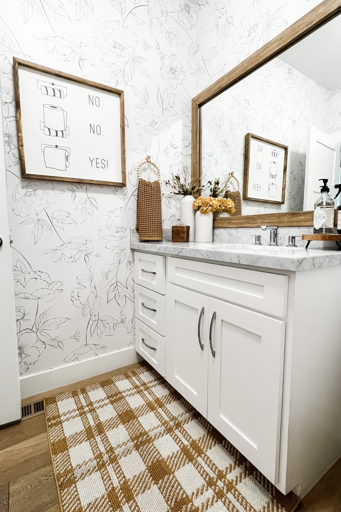 My hall bathroom is updated for fall! The rug is from Home goods and the TP art is from 12Timbers. Other items are linked here! 

#LTKhome #LTKSeasonal #LTKstyletip