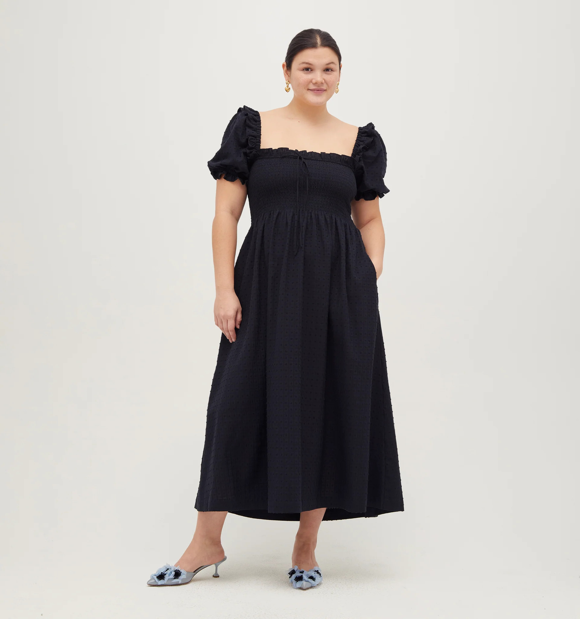 The Scarlett Nap Dress - White Shadow Stripe | Hill House Home US