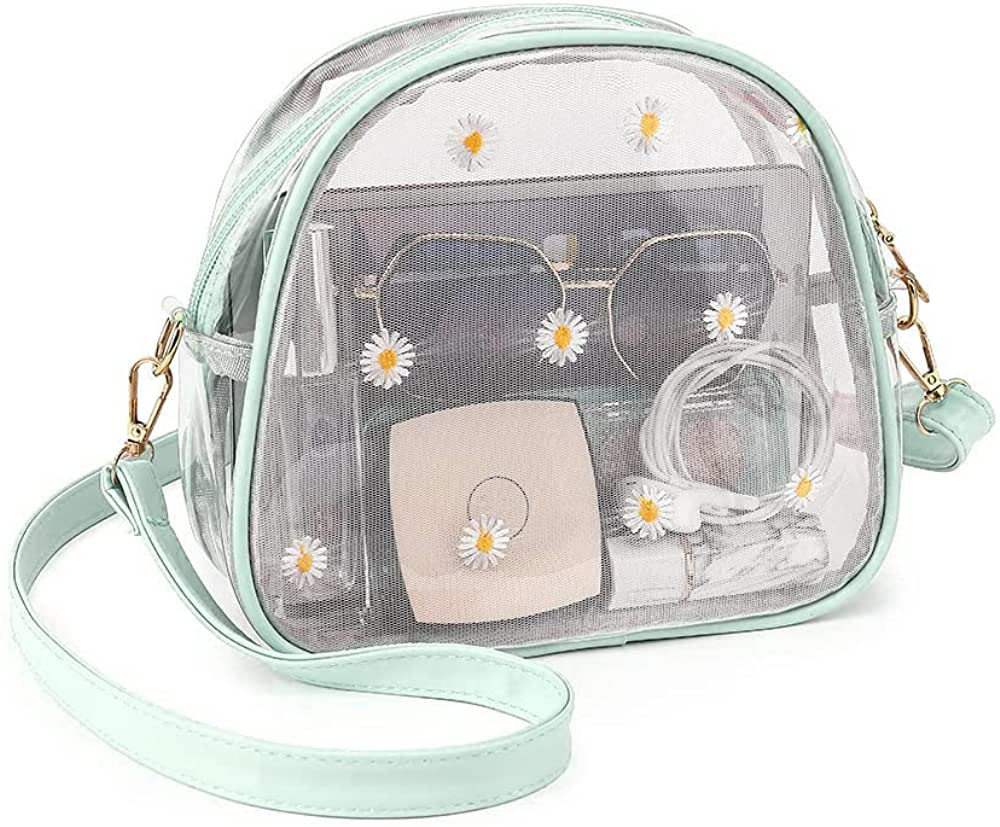 TINYAT Clear Crossbody Purse for Women Small Cute Shoulder Bags Stadium Approved Waterproof Sling... | Amazon (US)