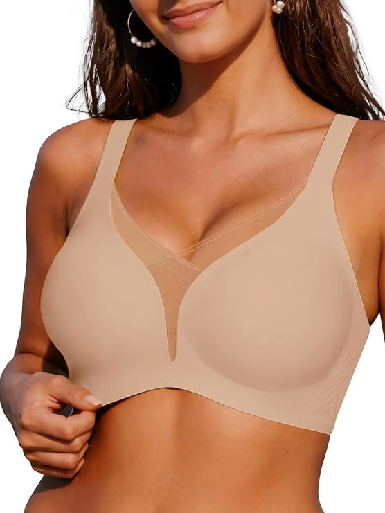 COCOMARTS Jelly Bras for Women No Underwire Push Up Mesh Bra | Wireless Convertible T-Shirt Every... | Amazon (US)