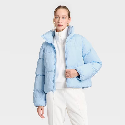 Women's Puffer Jacket - All In Motion™ Light Blue | Target