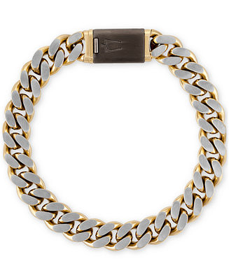 Bulova Two-Tone Stainless Steel Chain Bracelet - Macy's | Macy's
