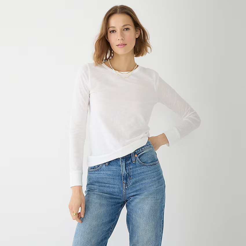 Vintage cotton crewneck long-sleeve T-shirt | J. Crew US