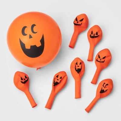 8ct Pumpkin Face Halloween Balloons - Hyde &#38; EEK! Boutique&#8482; | Target