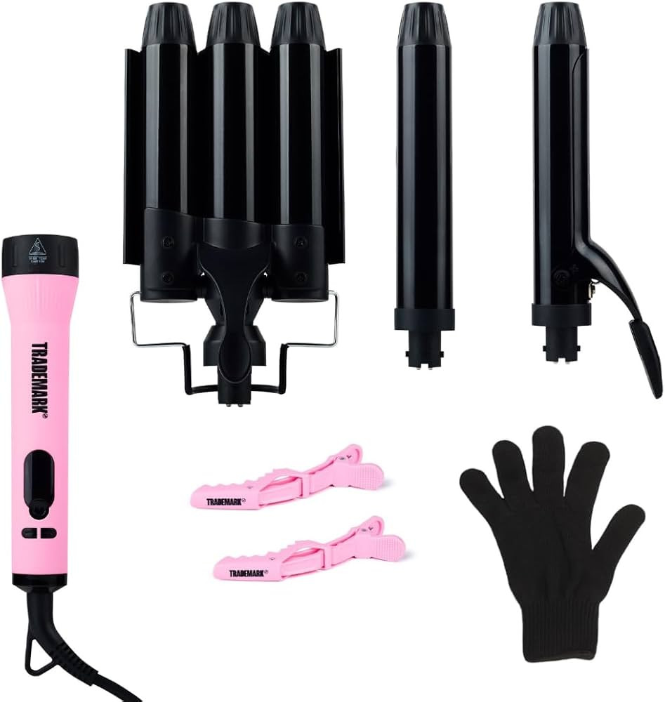 Trademark Beauty Interchangeable Iron Styling Kit - 3 in 1 Curling Iron, Hair Waver, and Curling ... | Amazon (US)