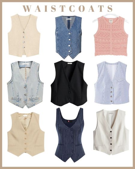 Waistcoat trends, black waistcoat, denim waistcoat, linen waistcoat, white waistcoat, waistcoat from hm, river island, mango

#LTKfindsunder50 #LTKstyletip #LTKworkwear