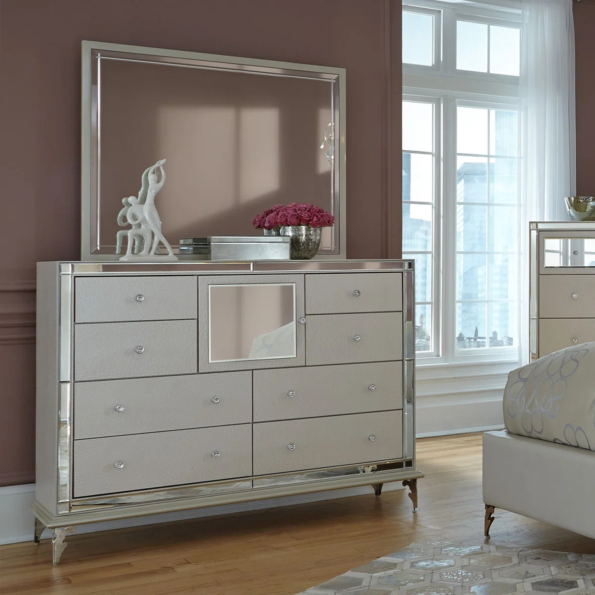 Hollywood Loft Dresser & Mirror Set | Wayfair North America