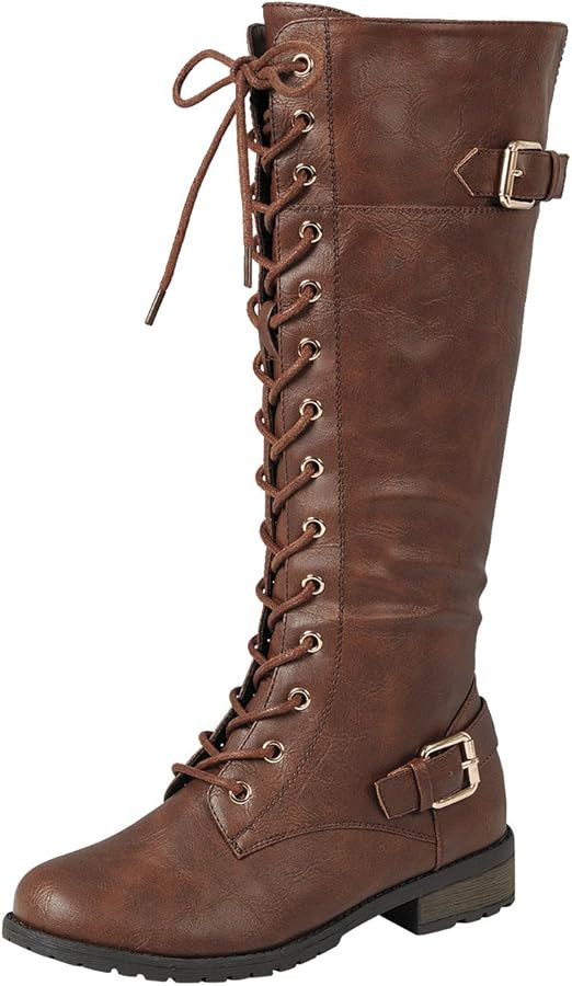 Mango 27 Womens Knee High Buckle Riding Boots | Amazon (US)