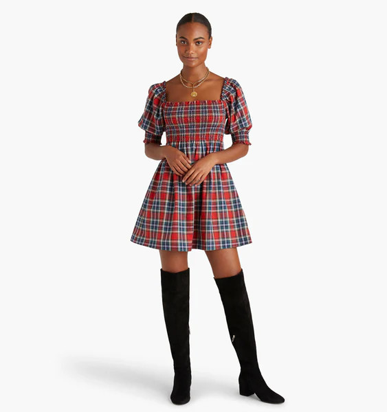 The Athena Nap Dress - Red Tartan | Hill House Home