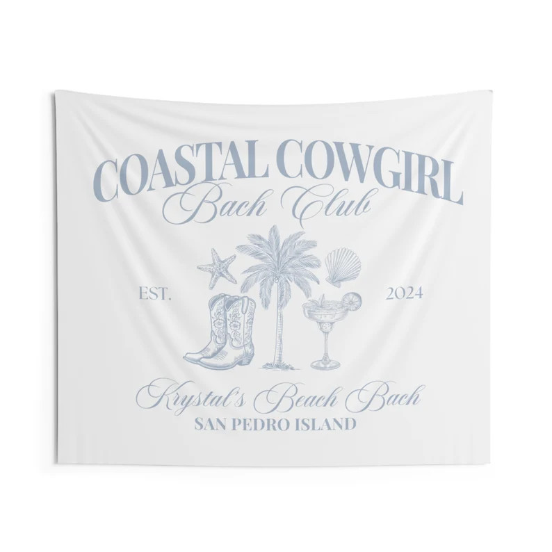 Custom Coastal Cowgirl Bachelorette Party Banner, Personalized Bachelorette Coastal Cowgirl Sign,... | Etsy (US)
