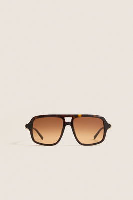 Shiny Dark Havana Horsebit Sunglasses | Tuckernuck (US)