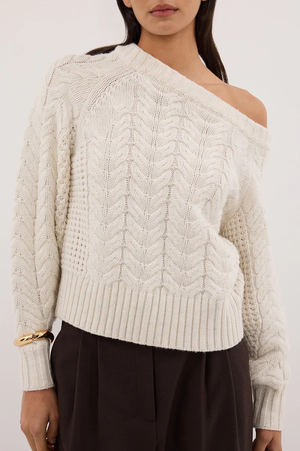 TOM CREAM ASYM KNIT JUMPER | DISSH