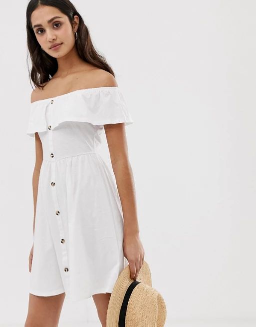 ASOS DESIGN mini button through sundress with tiered skirt | ASOS US