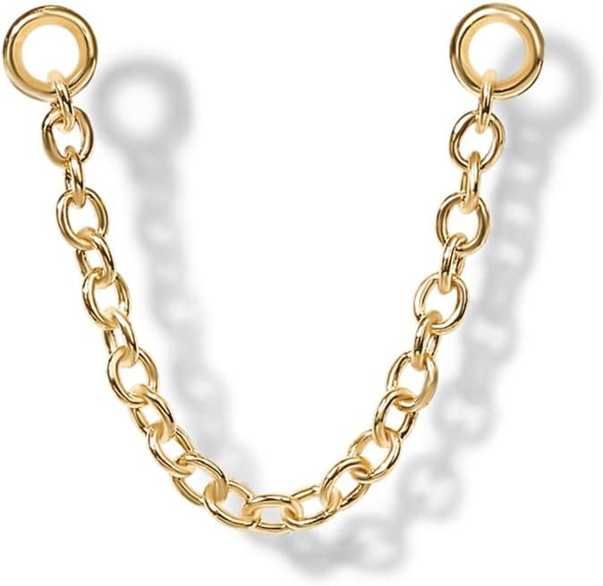 PAVOI 14K Gold Earrings Connector Chain for Women| Convertible Dangle Chain for Double Piercings | Amazon (US)