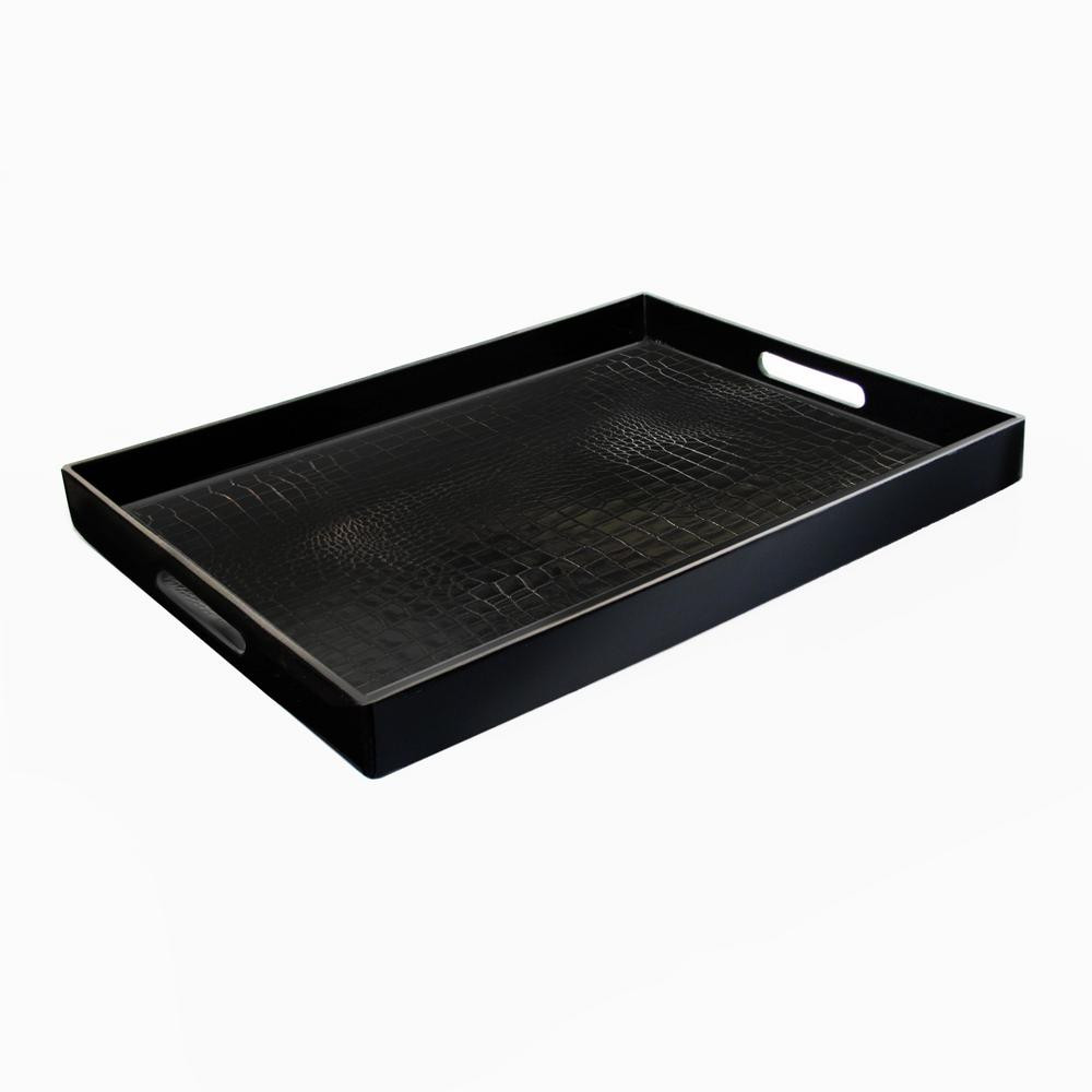 Black Polypropylene Rectangular Alligator Tray | The Home Depot