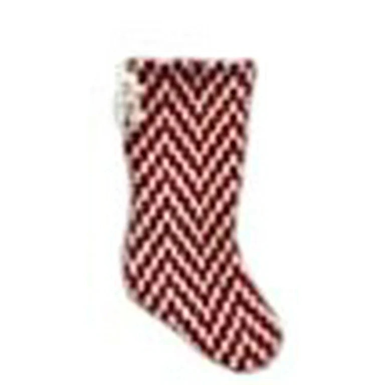 Chevron Christmas Stocking, Red and White, 20", by Holiday Time | Walmart (US)