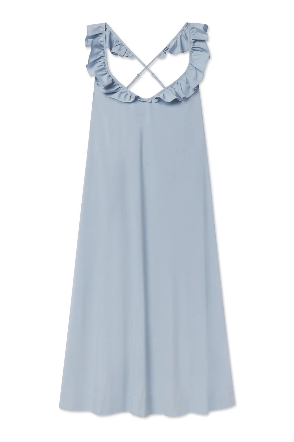 Poplin Amelia Nightgown in Dusty Blue | Lake Pajamas