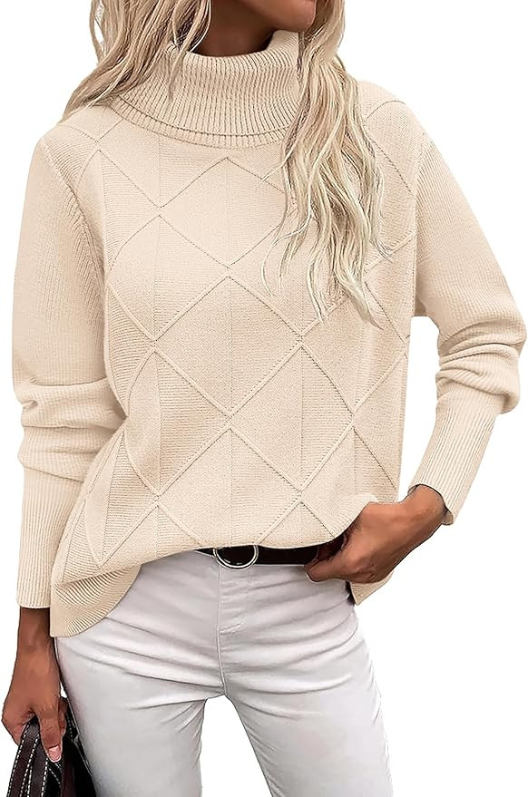 Zeagoo Women's Turtleneck Sweater Fall Winter 2025 Long Sleeve Chunky Knitted Trendy Pullover Top... | Amazon (US)