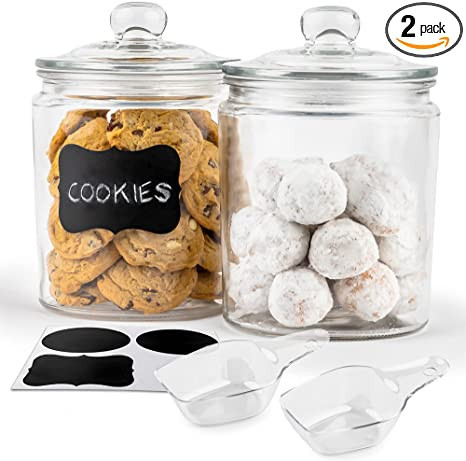KooK Glass Kitchen Jars, Food & Cookie Storage Containers for Pantry, Bathroom Apothecary Caniste... | Amazon (US)