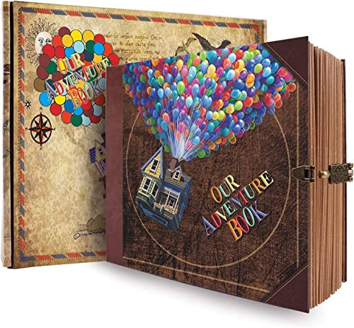 Adventure Book Travel Diary Photo Book,Scrapbook, Photo Album,Retro Style Travel Souvenir, Photobook,Guestbook DIY Anniversary Wedding Travel Writing Baby Friend Gift, Vintage Brown (Multicolored) | Amazon (US)