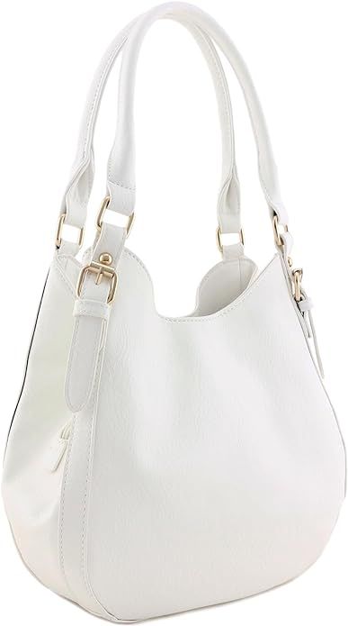 Lightweight 3 Compartment Faux Leather Medium Hobo Bag | Amazon (US)