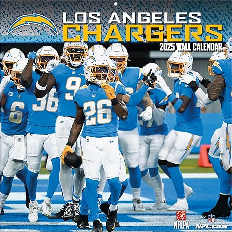 Los Angeles Chargers 2025 12x12 Team Wall Calendar      Calendar – Wall Calendar, September 15,... | Amazon (US)