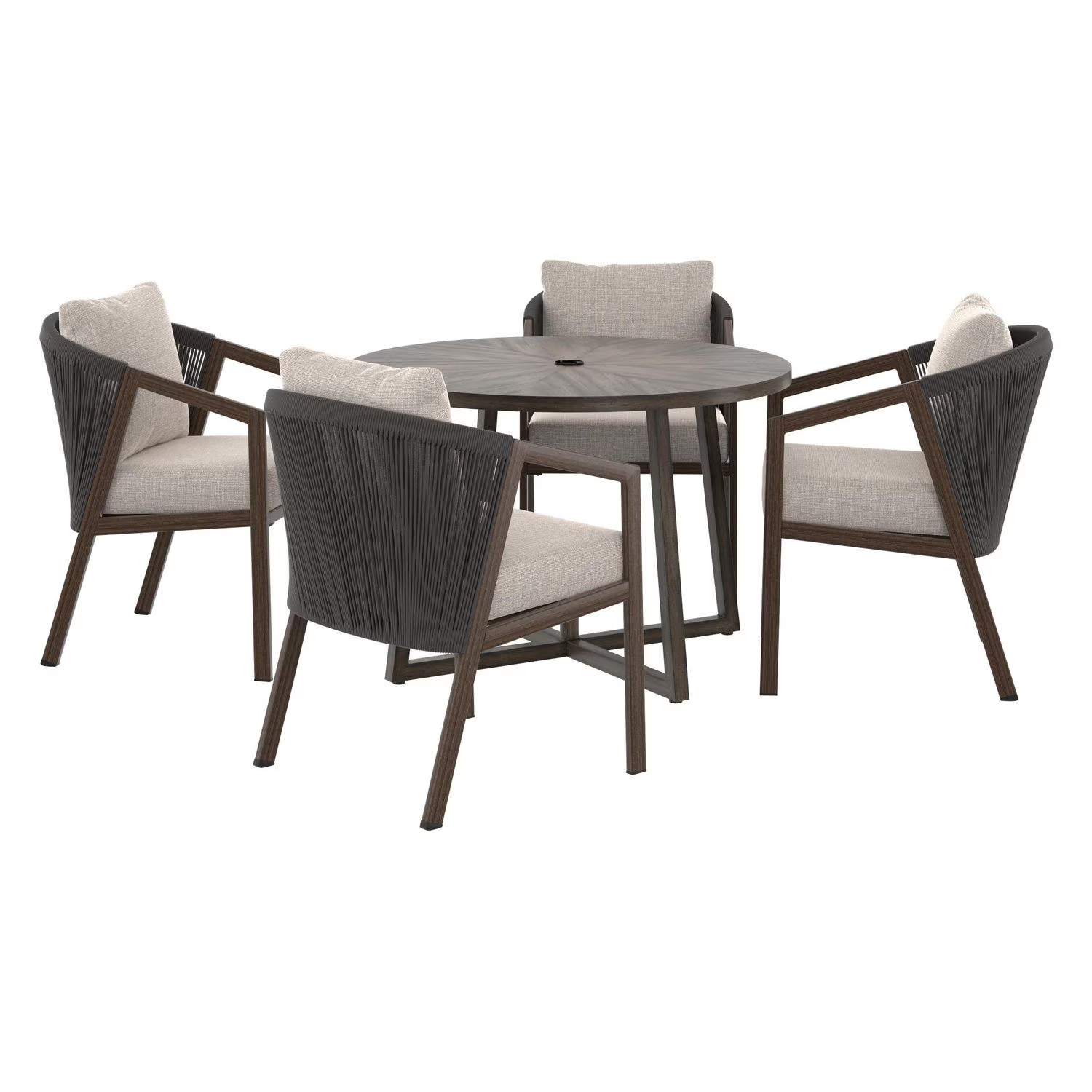 Better Homes & Gardens Laval 5-Piece Patio Outdoor Dining Set - Brown, Handwoven wicker | Walmart (CA)
