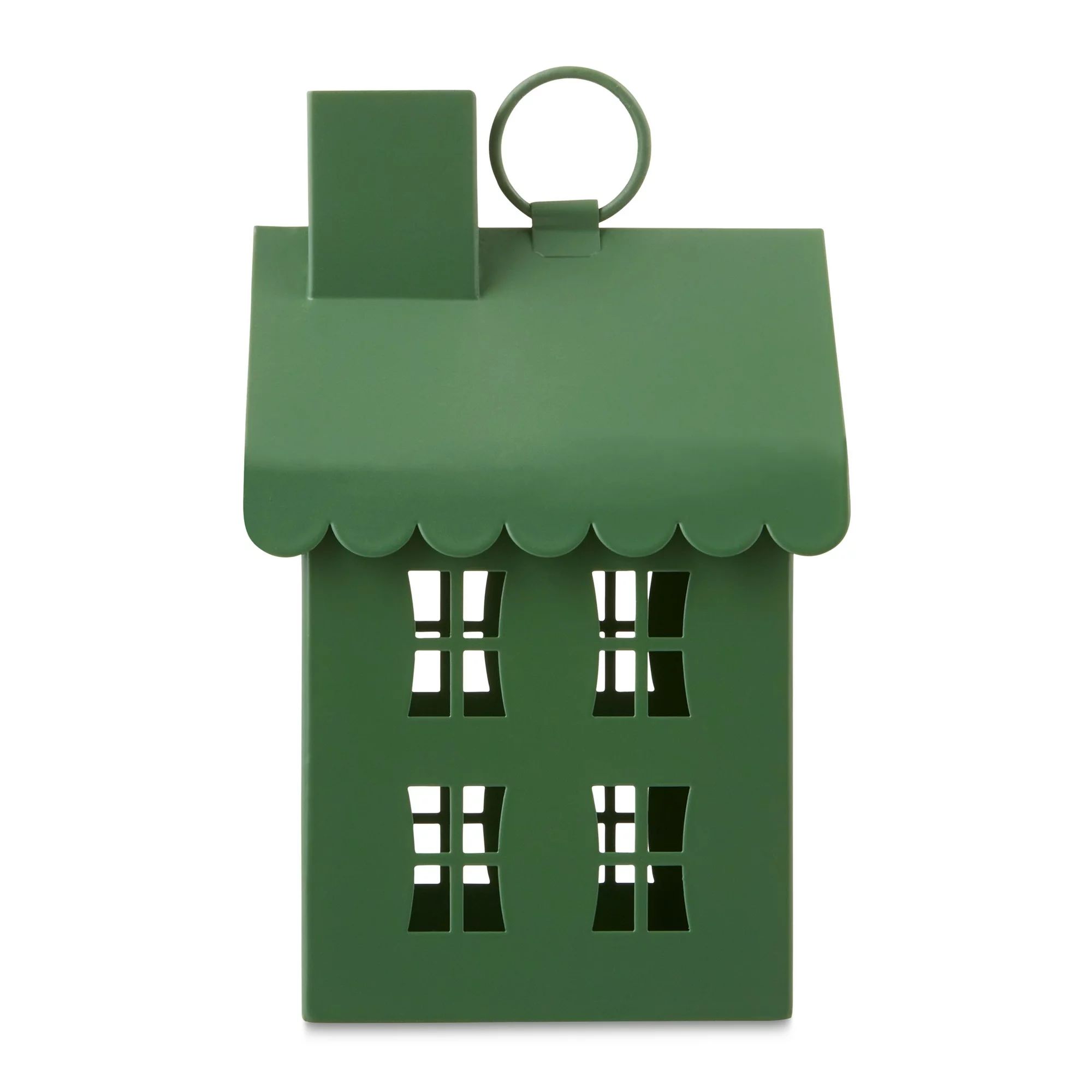 Holiday Time Green Metal House Accent Tabletop Decor, 7” | Walmart (US)