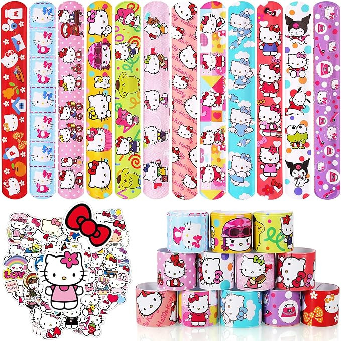 Cat Party Favors - 98PCS Cat Birthday Party Decorations Set Include 48PCS Slap Bracelet and 50PCS... | Amazon (US)