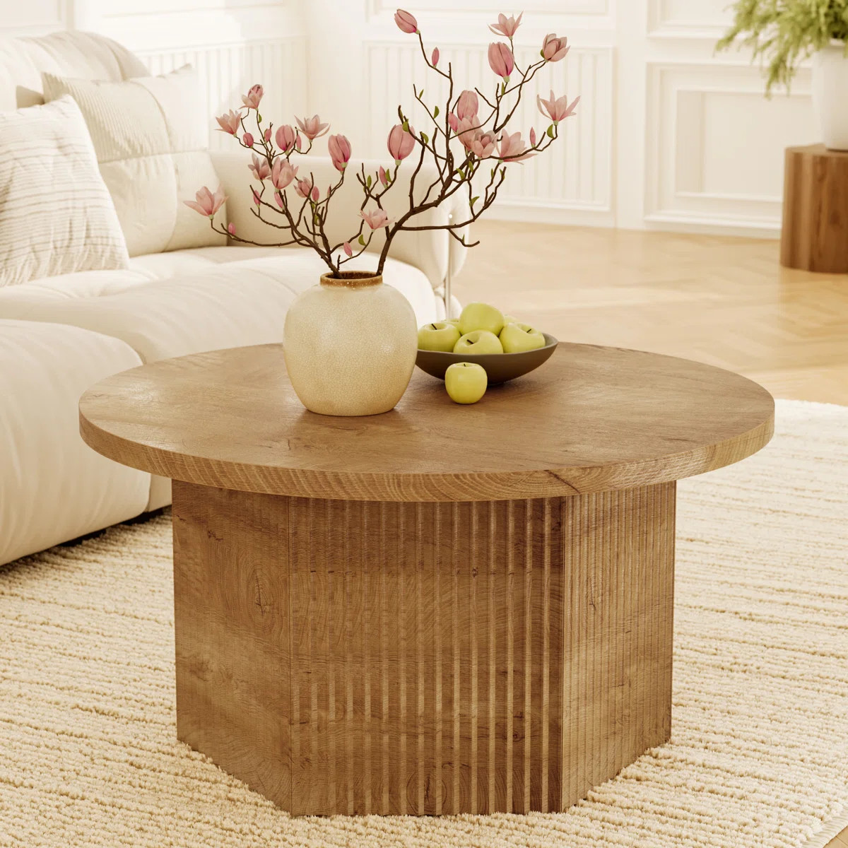 31.5" Lift Top Round Coffee Table with Drum Base | Wayfair North America