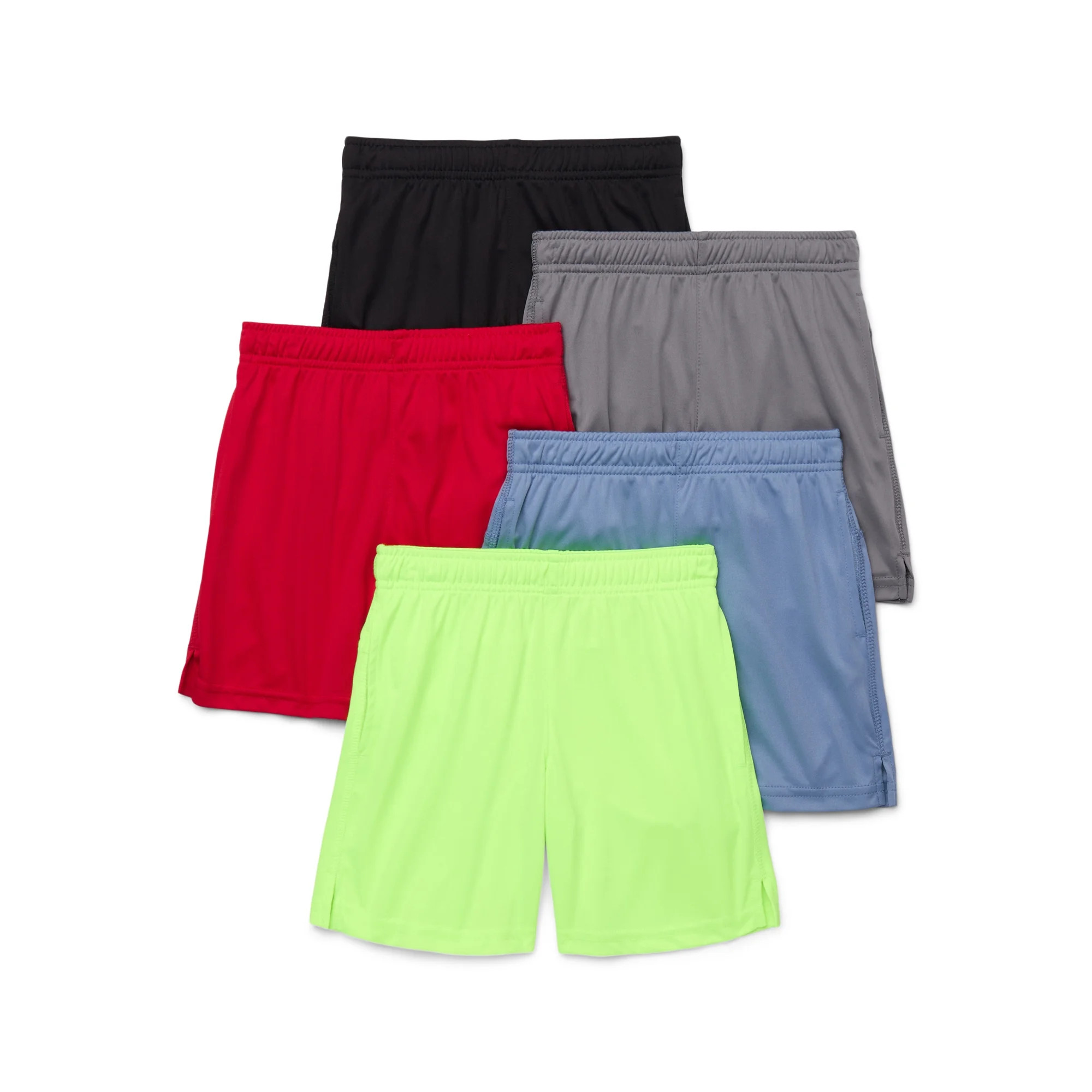 Athletic Works Boys Performance Shorts, 5-Pack, Sizes 4-18 & Husky | Walmart (US)