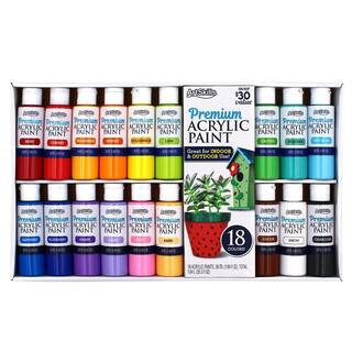 Premium Acrylic Paint Bottles-18 Colors 1.96 fl. oz. Each | The Home Depot