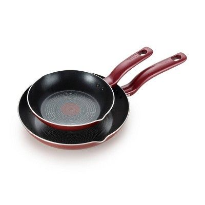 T-fal Simply Cook Nonstick Cookware, 2pc Fry Pan Set, 8 & 10", Red | Target