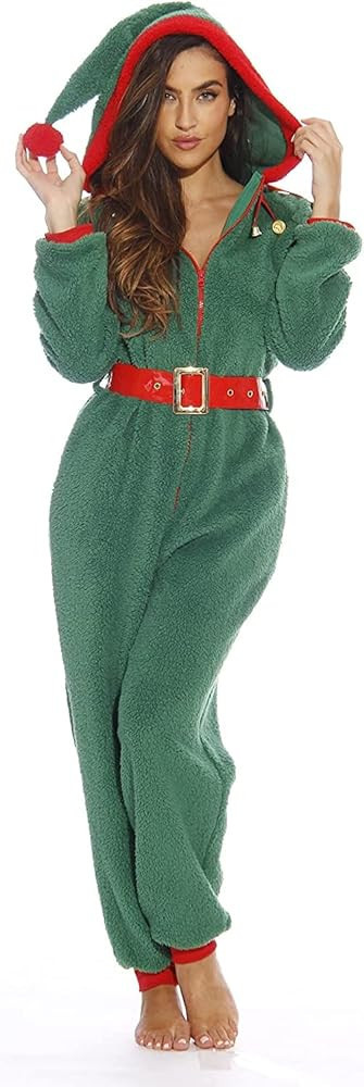#followme Adult Christmas Onesie for Women Sherpa One-Piece Pajamas | Amazon (US)
