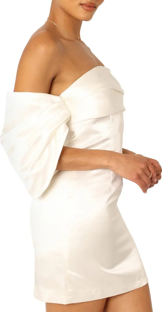Nisha Off the Shoulder Satin Minidress | Nordstrom