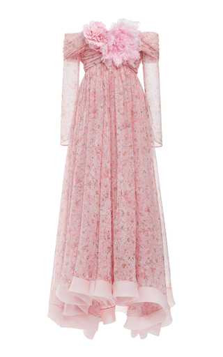 Off-The-Shoulder Georgette Midi Dress | Moda Operandi (Global)