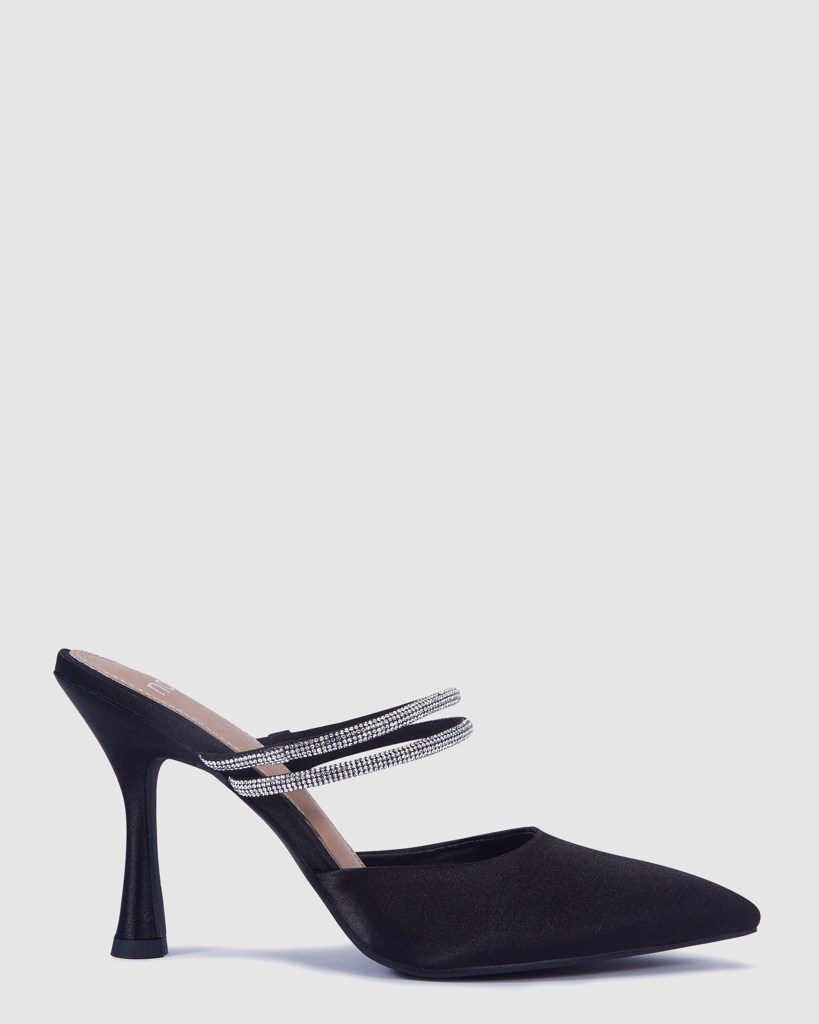 IDRIS HEELS In Black Satin | Buy Women's HEELS Online | Novo Shoes | Novo Shoes