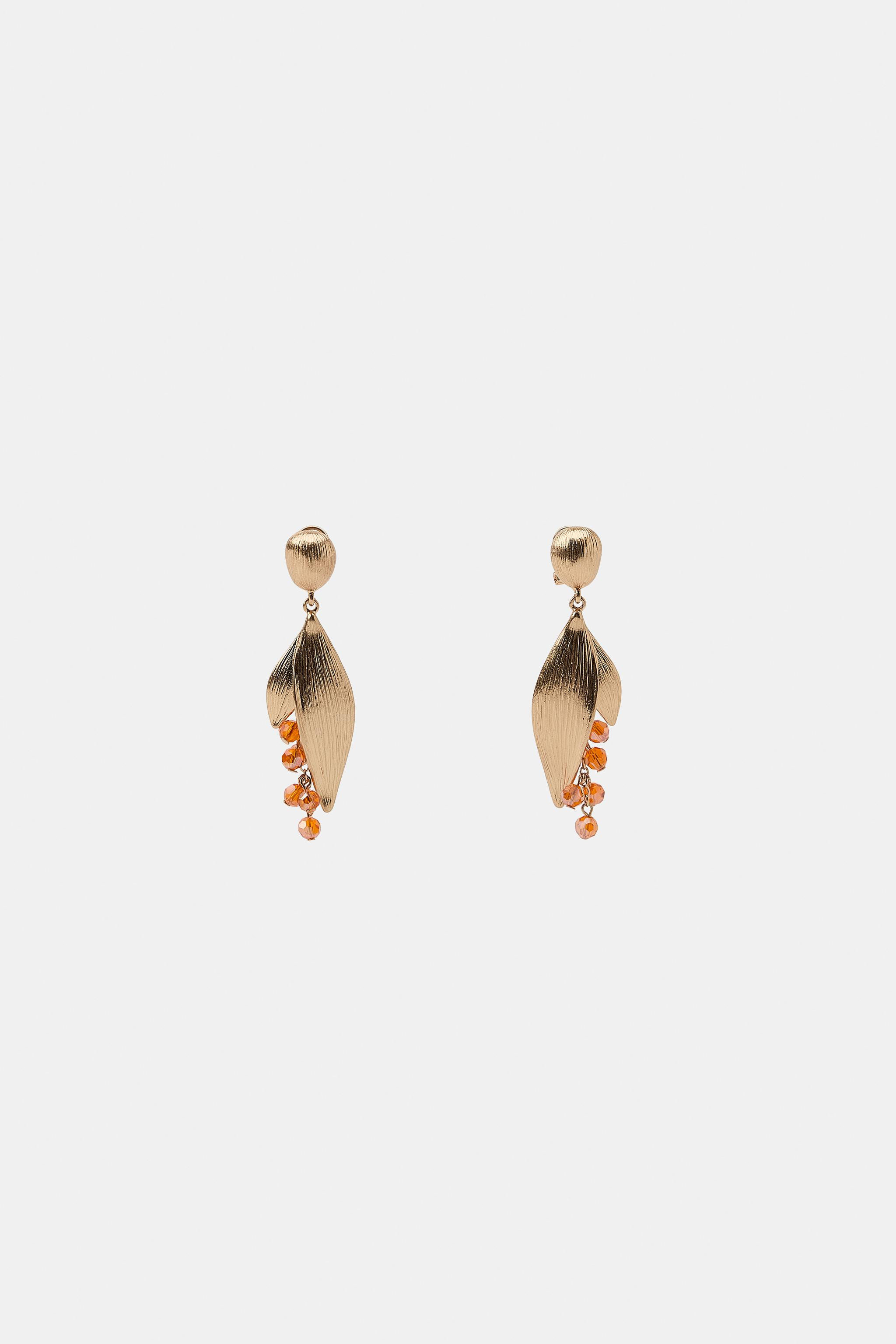 BEADED FLOWER EARRINGS | Zara US