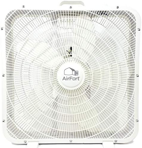 20" inch Box Fan - 3 Settings, Carry Handle, White Square Fan | Amazon (US)