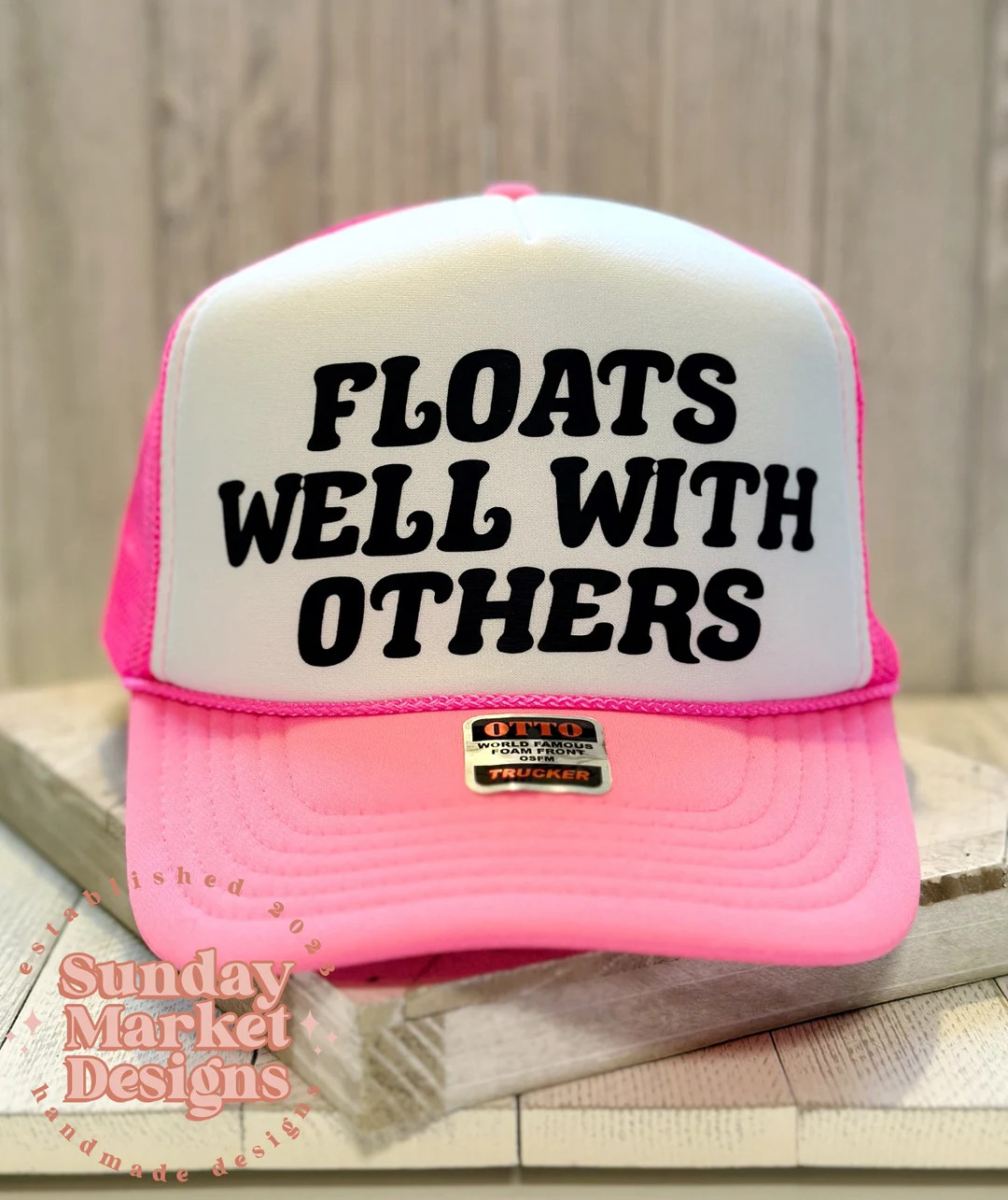Floats Well With Others Trucker Hat, Patch Hat, Funny Hat, Summer Hat, River Hat, Pool Hat, Trend... | Etsy (US)