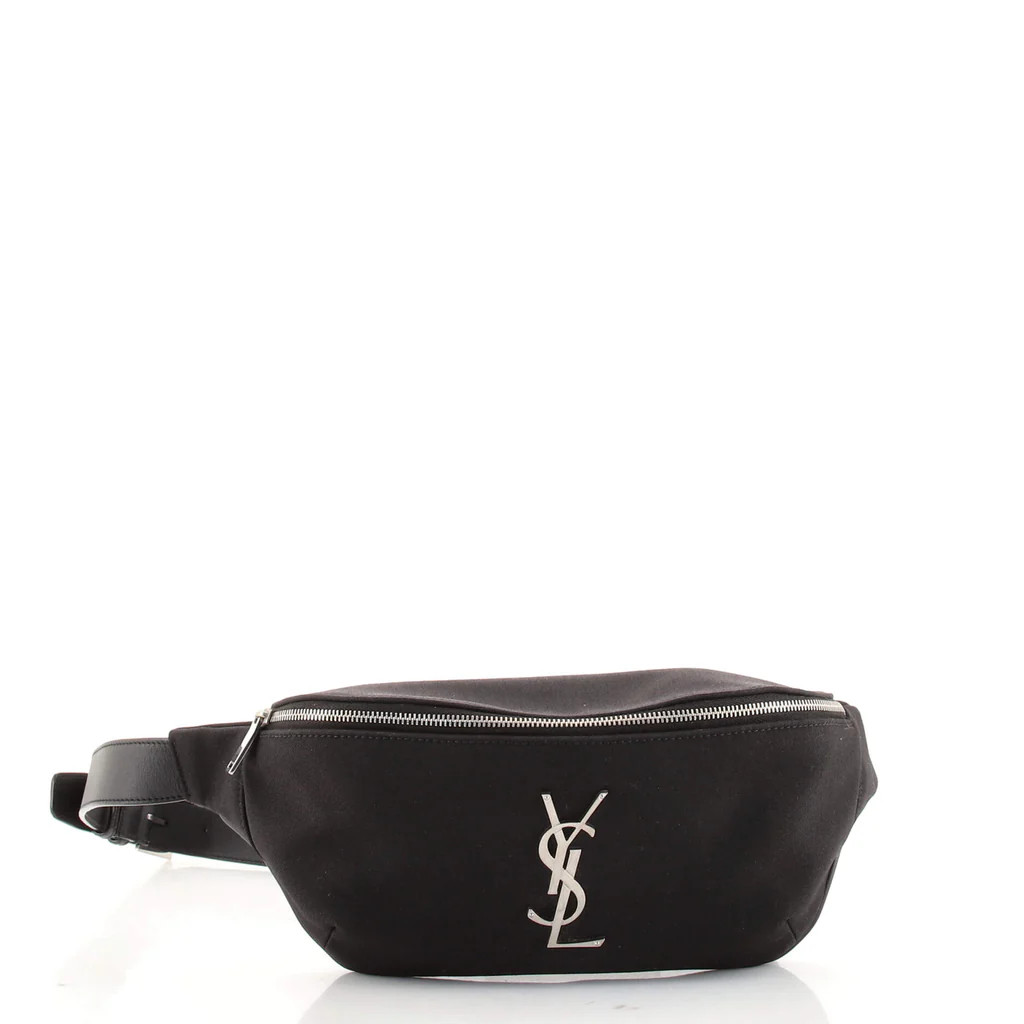 Saint Laurent Classic Monogram Belt Bag Canvas Black 133336268 | Rebag