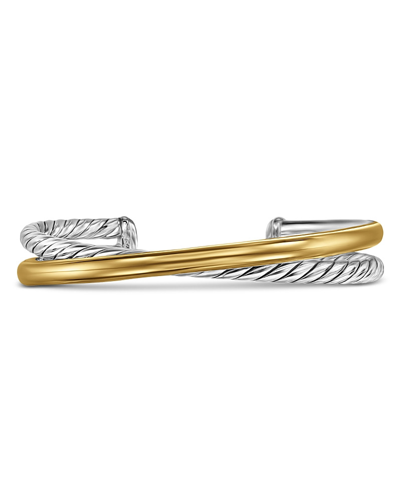 David Yurman Crossover Two Row Cuff Bracelet in Sterling Silver with 14K Yellow Gold, 11mm | Bloomingdale's (US)