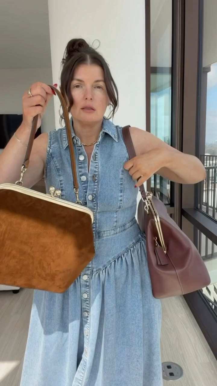 Handbag 
Coach 
Kisslock
Denim dress

#LTKMothersDay #LTKootd #LTKgrwm