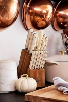 MARTHA STEWART Eastwalk 14 Piece High Carbon Stainless Steel Cutlery Kitchen Knife Block Set w/AB... | Amazon (US)