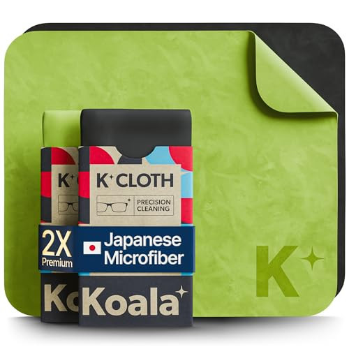 Koala Lens Cleaning Cloth | Japanese Microfiber | Black & Green (Pack of 2) | Amazon (US)