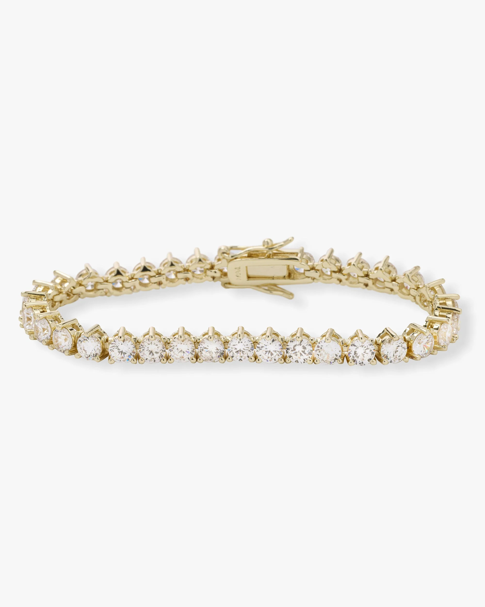 Mama Not Your Basic Tennis Bracelet - Gold|White Diamondettes | Melinda Maria