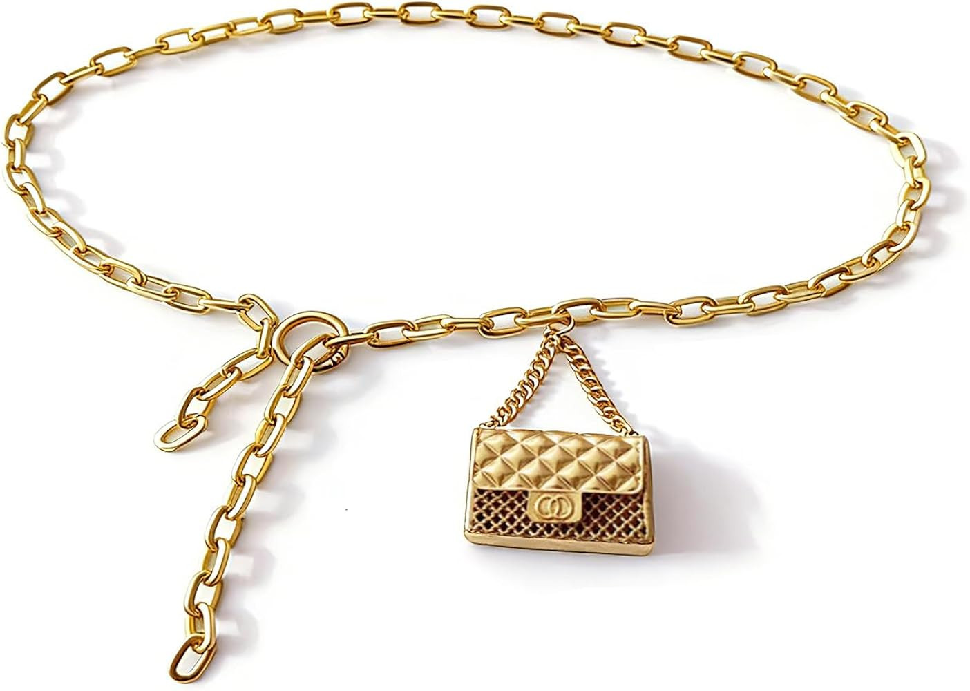 Gold Chain Belt for Women with Mini Purse - Adjustable 42" Waist Belt Fanny Pack for Dresses Jean... | Amazon (US)